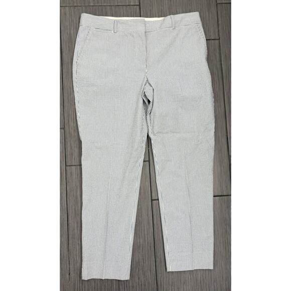 Talbots Women’s Seersucker Ankle Pants Size 12 Cotten Blend Coastal Beach - Picture 1 of 6